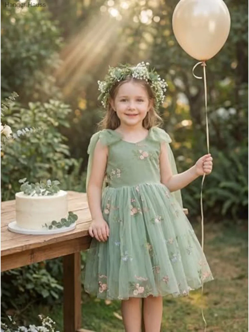 Floral Embroidered Fairy Tulle Dress A-Line Halter for Wedding Party Photo Shoot
